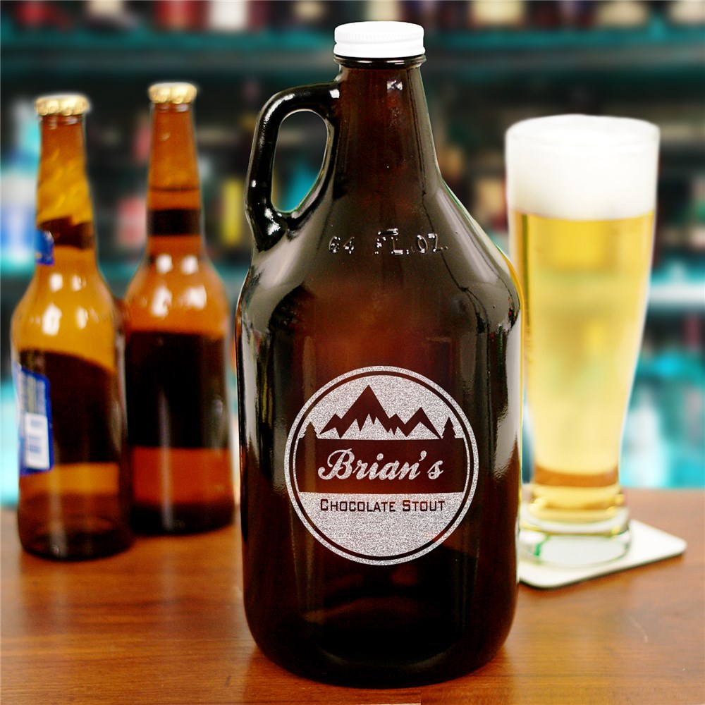 Engraved Mountain Beer Growler - Sunny Jar Personalized™