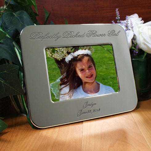 Engraved Flower Girl Silver Picture Frame - Sunny Jar Personalized™