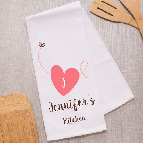 Personalized Heart Dish Towel - Sunny Jar Personalized™