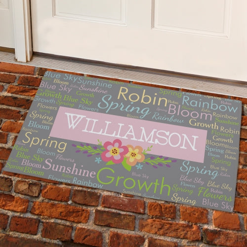 Personalized Spring Words Doormat - Sunny Jar Personalized™