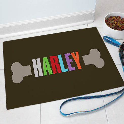 Personalized Dog Bone Pet Mat - Sunny Jar Personalized™