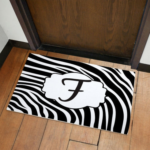 Zebra Print Welcome Doormat - Sunny Jar Personalized™