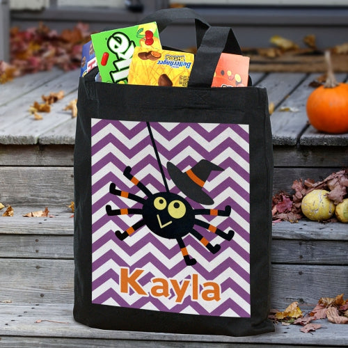 Halloween Girl Spider Black Tote Bag - Sunny Jar Personalized™