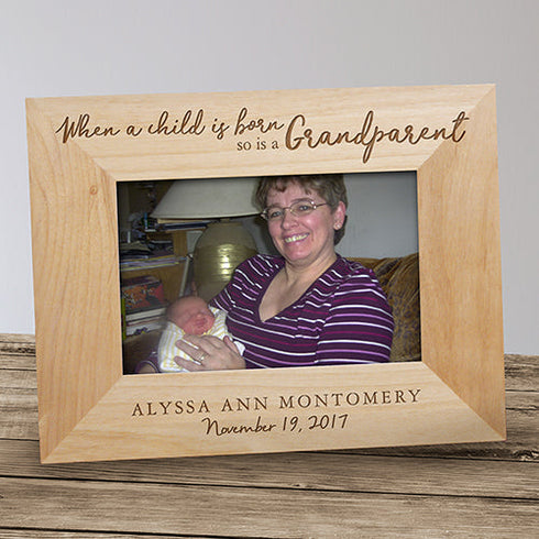 Engraved Grandparent Wood Picture Frame - Sunny Jar Personalized™