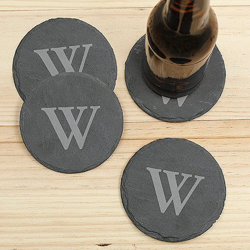 Single Initial Slate Coaster Set - Sunny Jar Personalized™