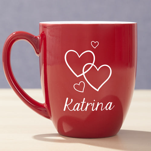 Engraved Valentine Red Bistro Mug - Sunny Jar Personalized™