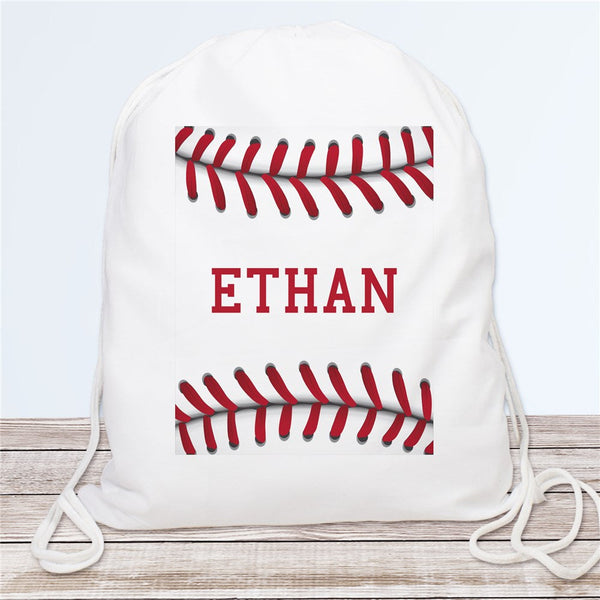 Personalized Baseball Drawstring Bag - Sunny Jar Personalized™