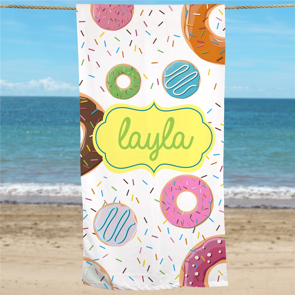 Personalized Donuts Beach Towel - Sunny Jar Personalized™