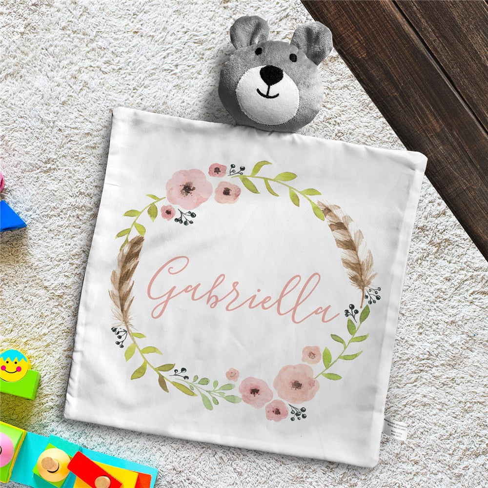 Personalized Flower Wreath Bear Lovie - Sunny Jar Personalized™