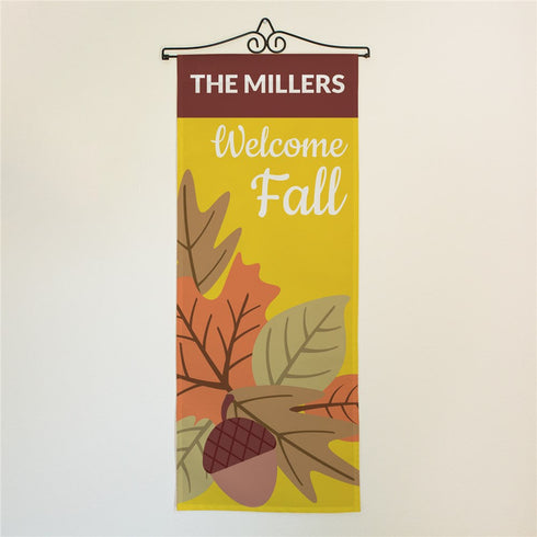 Personalized Welcome Fall Door Banner - Sunny Jar Personalized™