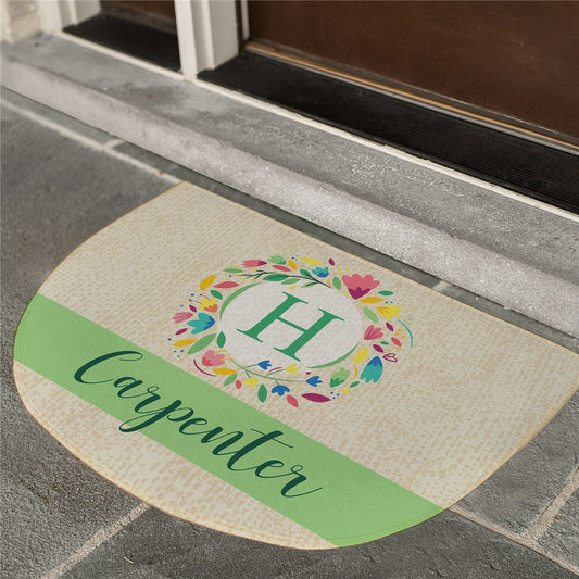 Personalized Colorful Wreath Doormat - Sunny Jar Personalized™