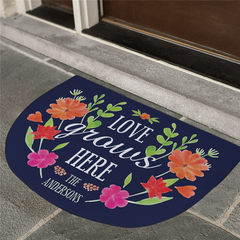 Love Grows Here Personalized Doormat - Sunny Jar Personalized™