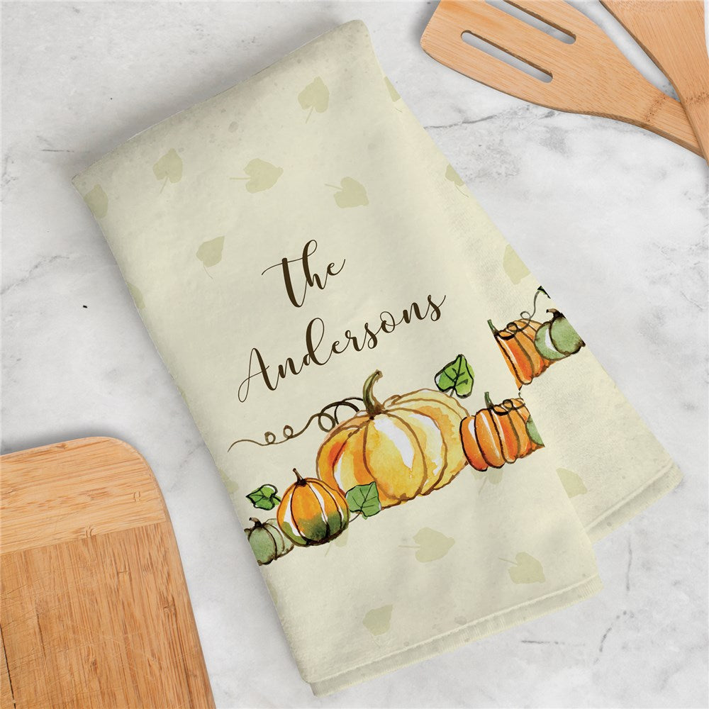 Personalized Fall Pumpkin Dish Towel - Sunny Jar Personalized™