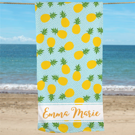 Personalized Pineapple Beach Towel - Sunny Jar Personalized™