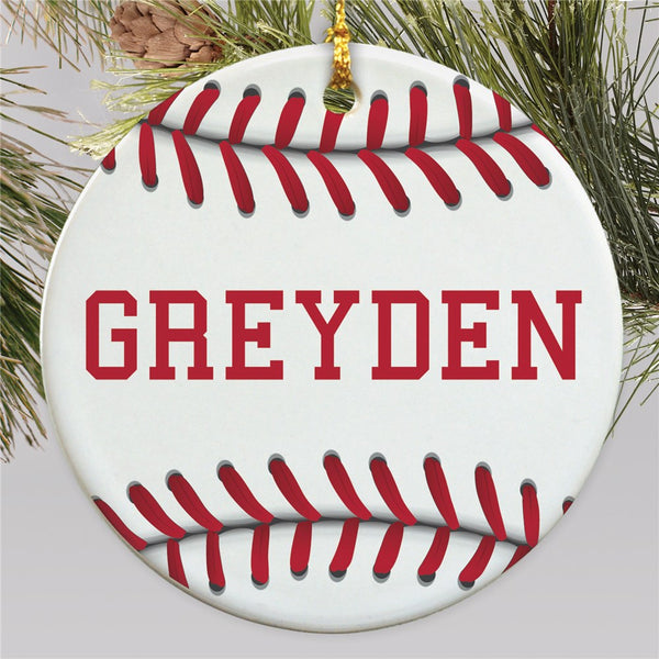 Personalized Baseball Round Ornament - Sunny Jar Personalized™