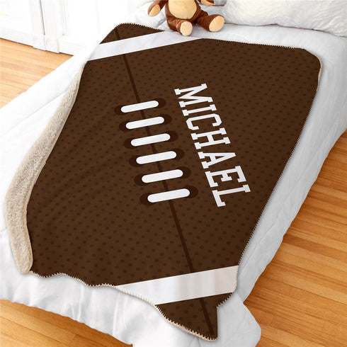 Personalized 50x60 Football Sherpa Blanket - Sunny Jar Personalized™