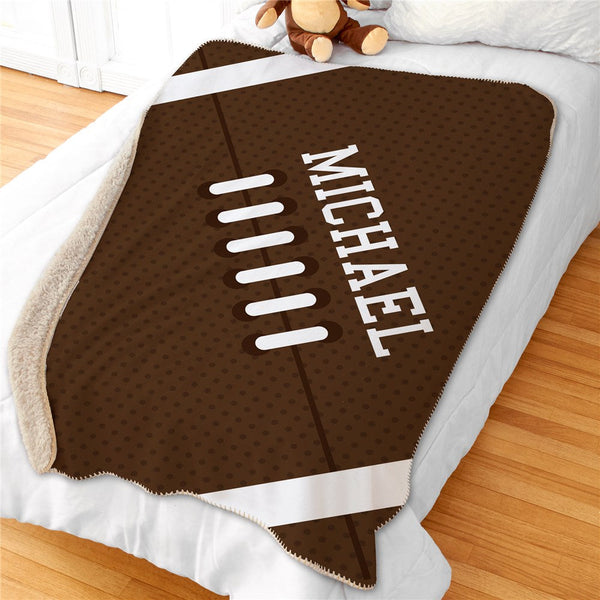 Personalized 50x60 Football Sherpa Blanket - Sunny Jar Personalized™