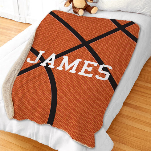 Personalized 50x60 Basketball Sherpa Blanket - Sunny Jar Personalized™