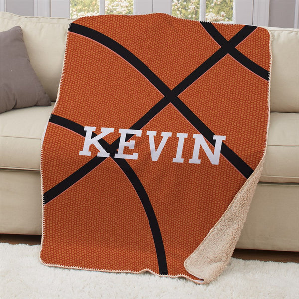 Personalized Basketball Sherpa Blanket - Sunny Jar Personalized™