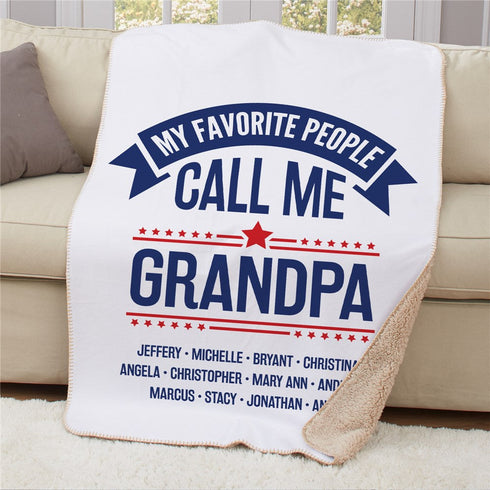 Personalized My Favorite People Call Me Banner 50x60 Sherpa Blanket - Sunny Jar Personalized™