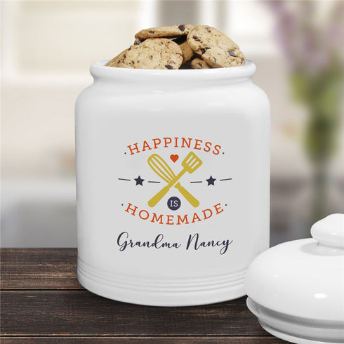 Personalized Happiness Is Homemade Ceramic Cookie Jar - Sunny Jar Personalized™