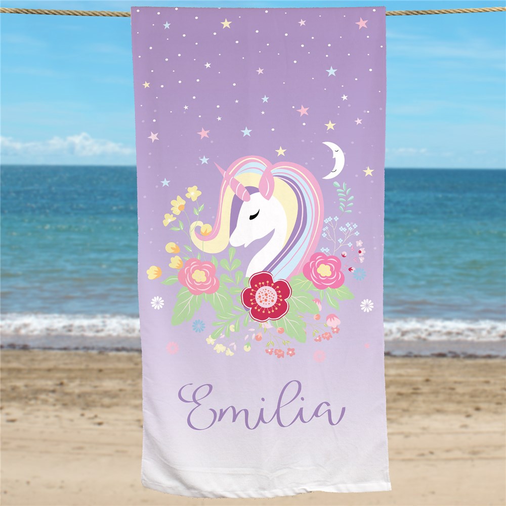 Personalized Unicorn Beach Towel - Sunny Jar Personalized™