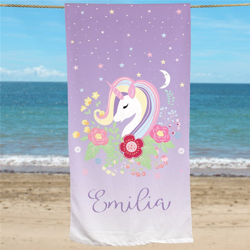 Personalized Unicorn Beach Towel - Sunny Jar Personalized™