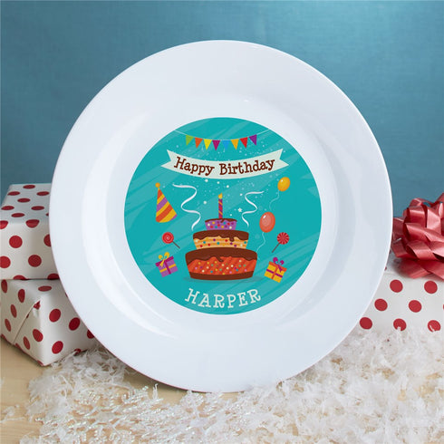 Personalized Happy Birthday Dessert Plate - Sunny Jar Personalized™