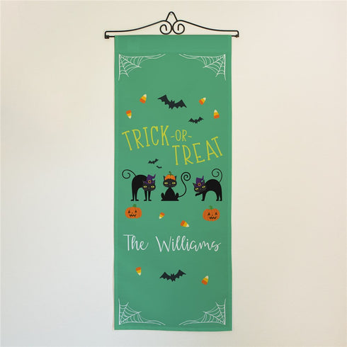 Personalized Trick or Treat Cats Wall Flag - Sunny Jar Personalized™