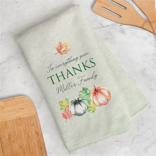 Personalized In Everything Give Thanks Dish Towel - Sunny Jar Personalized™