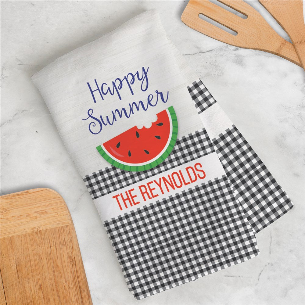 Personalized Happy Summer Dish Towel - Sunny Jar Personalized™