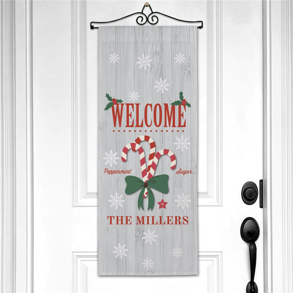 Personalized Welcome Candy Canes Wall Hanging - Sunny Jar Personalized™