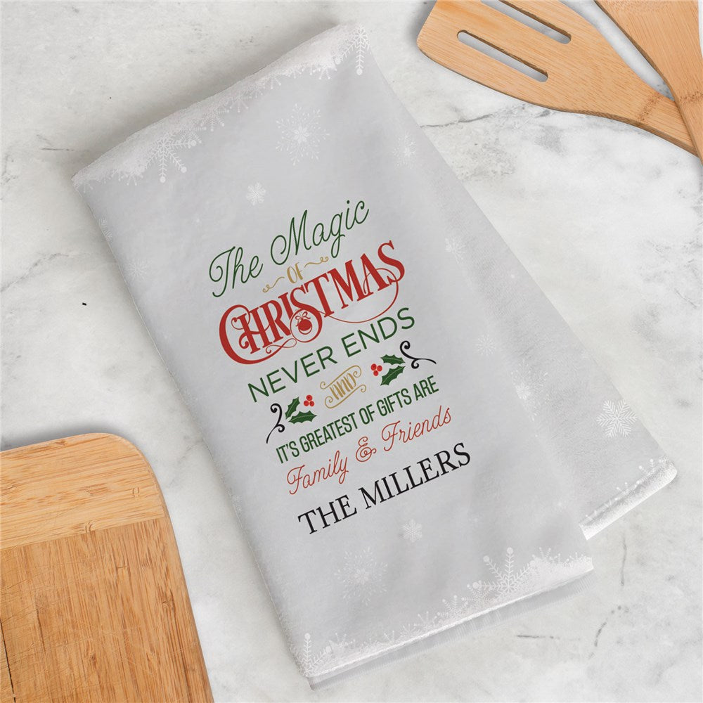 Personalized The Magic Of Christmas Dish Towel - Sunny Jar Personalized™