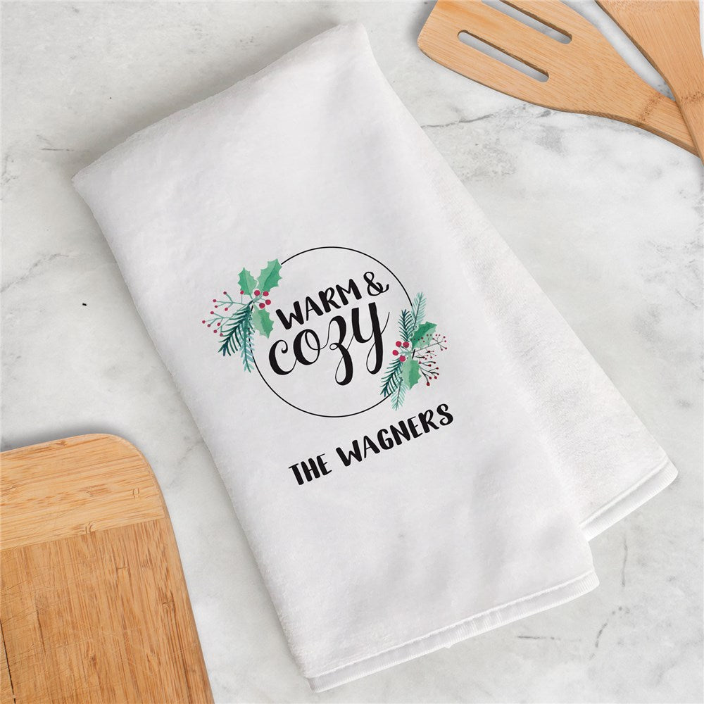 Personalized Warm & Cozy Dish Towel - Sunny Jar Personalized™