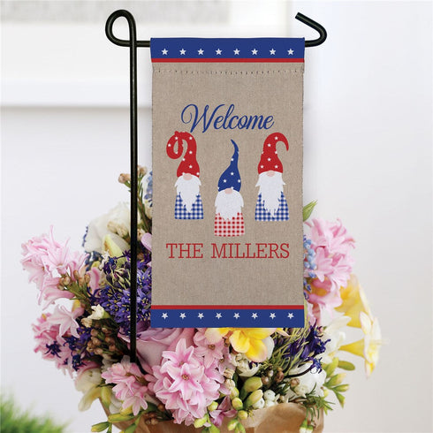 Personalized Patriotic Gnomes Mini Garden Flag - Sunny Jar Personalized™