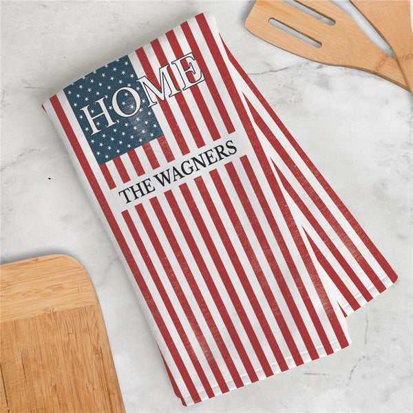 Personalized Patriotic Home Dish Towel - Sunny Jar Personalized™