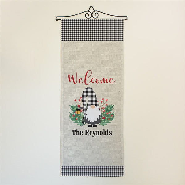 Personalized Welcome Gingham Gnome Wall Hanging - Sunny Jar Personalized™