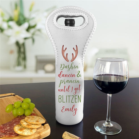 Personalized Until I Get Blitzen Insulated Wine Gift Bag - Sunny Jar Personalized™