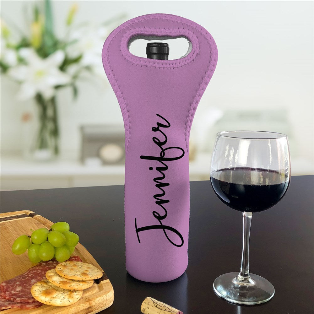 Personalized Name Insulated Wine Gift Bag - Sunny Jar Personalized™