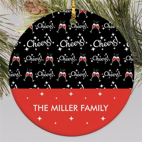 Personalized Cheers Round Disc Ornament - Sunny Jar Personalized™