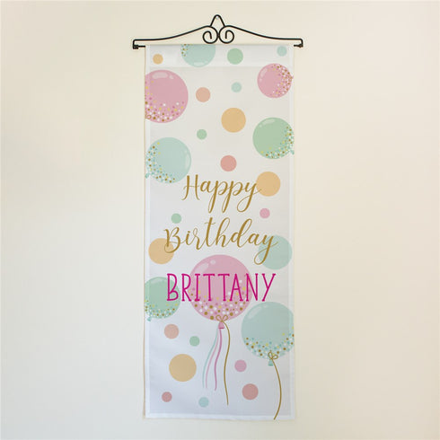 Personalized Happy Birthday Balloons Wall Hanging - Sunny Jar Personalized™