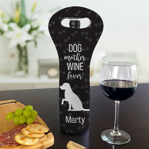 Personalized Dog Mother Wine Lover Sublimatable Insulated Wine Gift Bag - Sunny Jar Personalized™