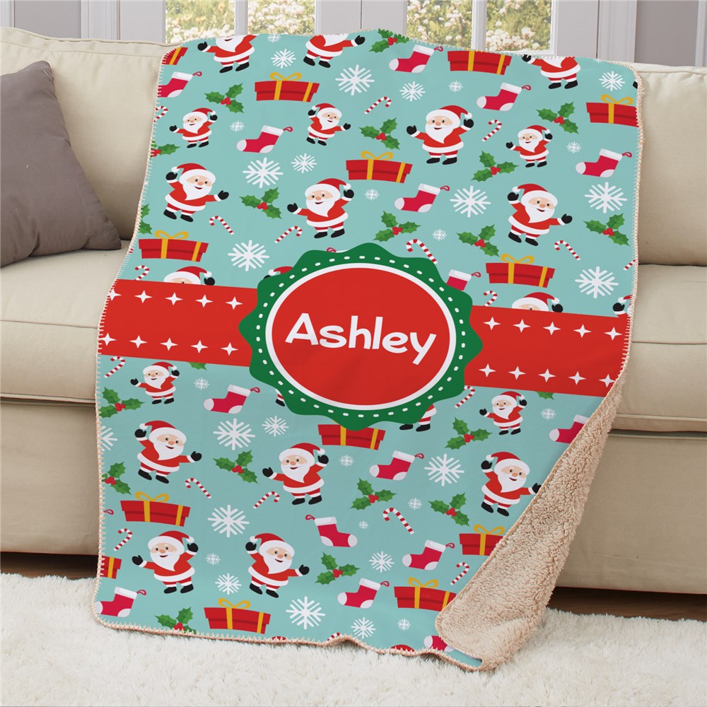 Personalized Santa 50x60 Sherpa Blanket - Sunny Jar Personalized™