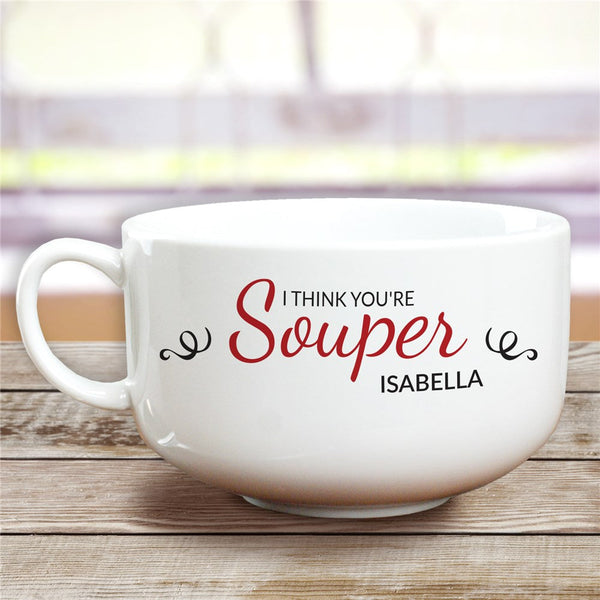 Personalized I Think You're Super Ceramic Bowl - Sunny Jar Personalized™