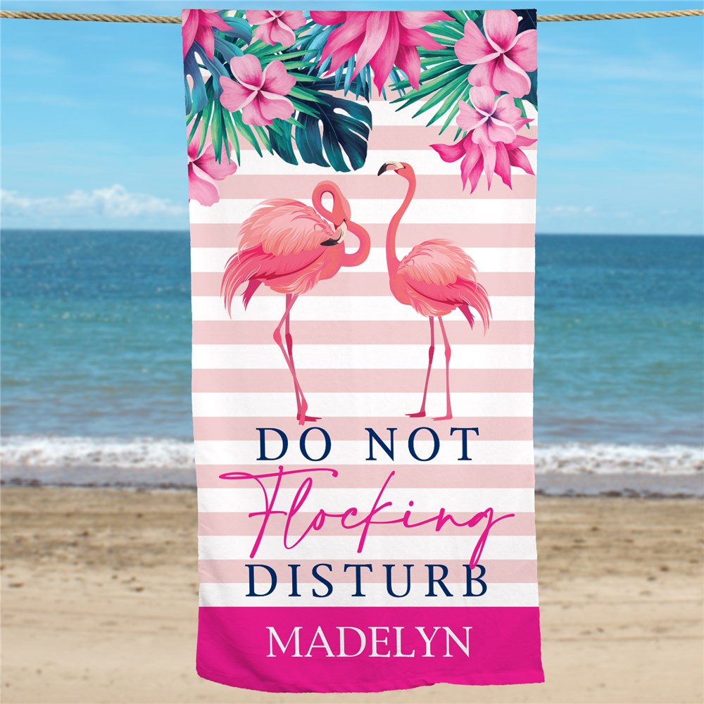 Personalized Do Not Flocking Disturb Beach Towel - Sunny Jar Personalized™