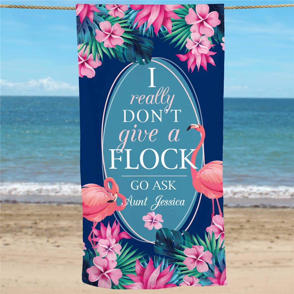 Personalized I Really Don't Give A Flock Beach Towel - Sunny Jar Personalized™