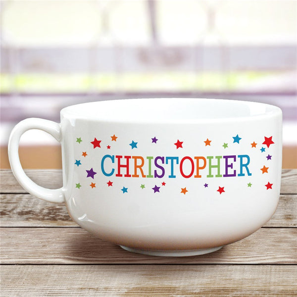 Personalized Colorful Name and stars Ceramic Bowl - Sunny Jar Personalized™