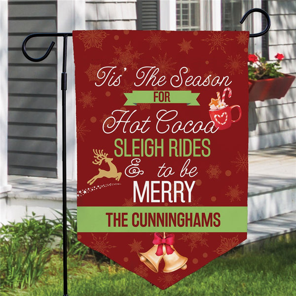 Personalized Tis the Season Pennant Garden Flag - Sunny Jar Personalized™