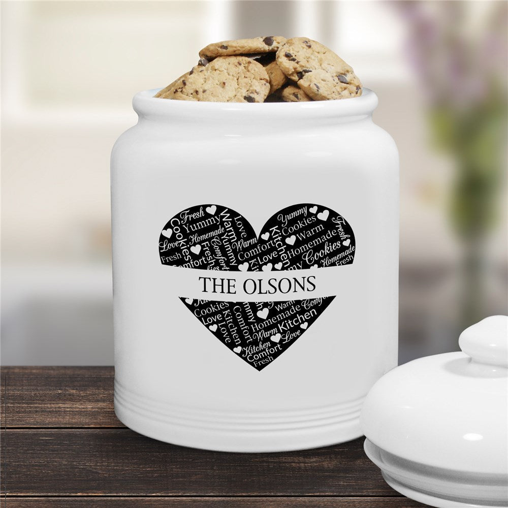 Personalized Heart Kitchen Word Art Cookie Jar - Sunny Jar Personalized™