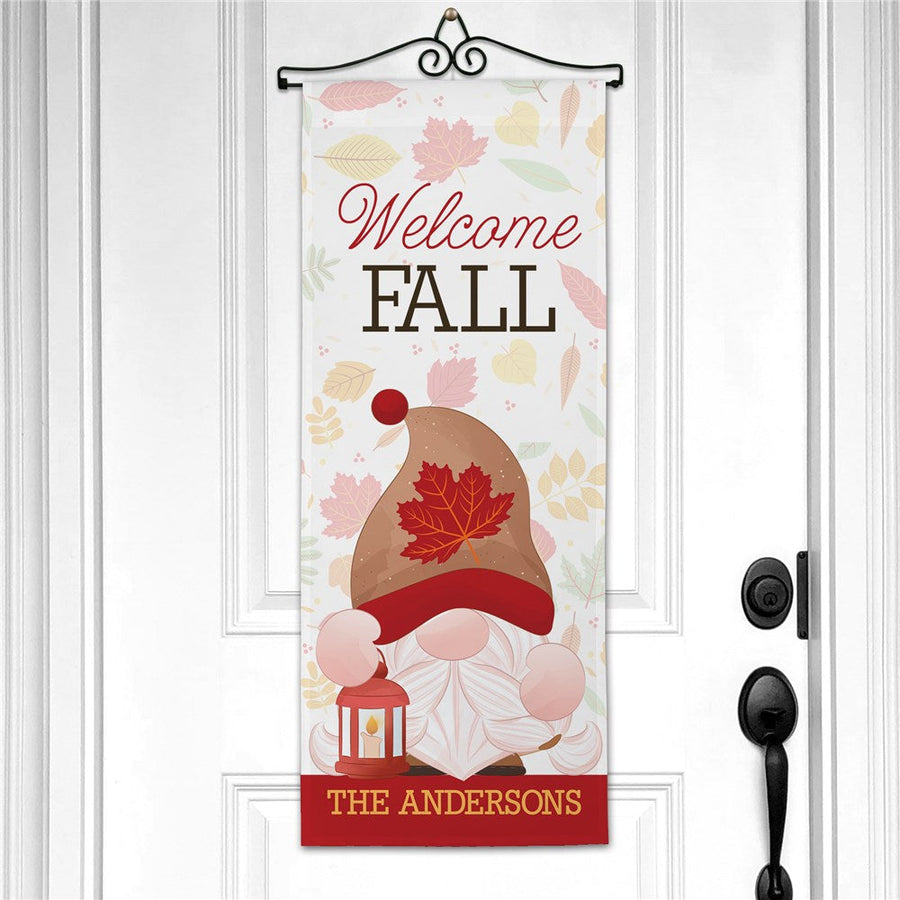 Personalized Welcome Fall Gnome Wall Hanging - Sunny Jar Personalized™